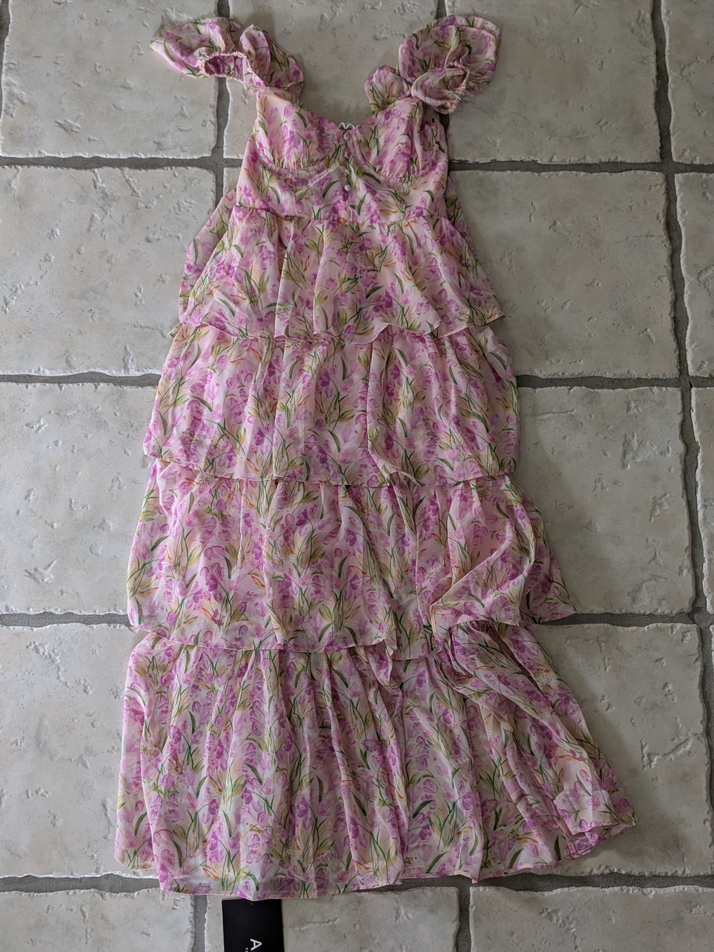ASTR Floral Pink Tiered Maxi Dress - Picture 3 of 7